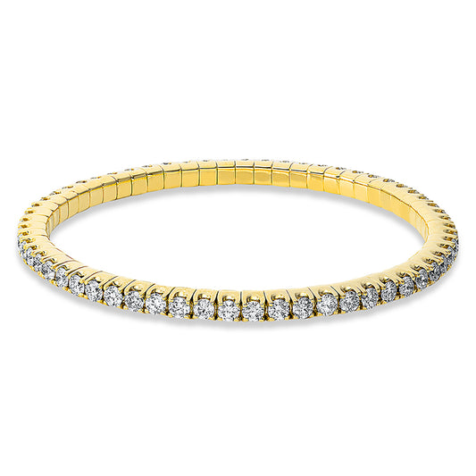 Bracelet with 4 prongs, 18 kt gold, flexible band, variable