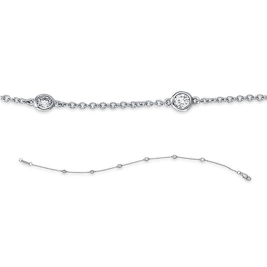 Armband 18 kt WG, mit ZÖ 17.5 cm + 16.5 cm