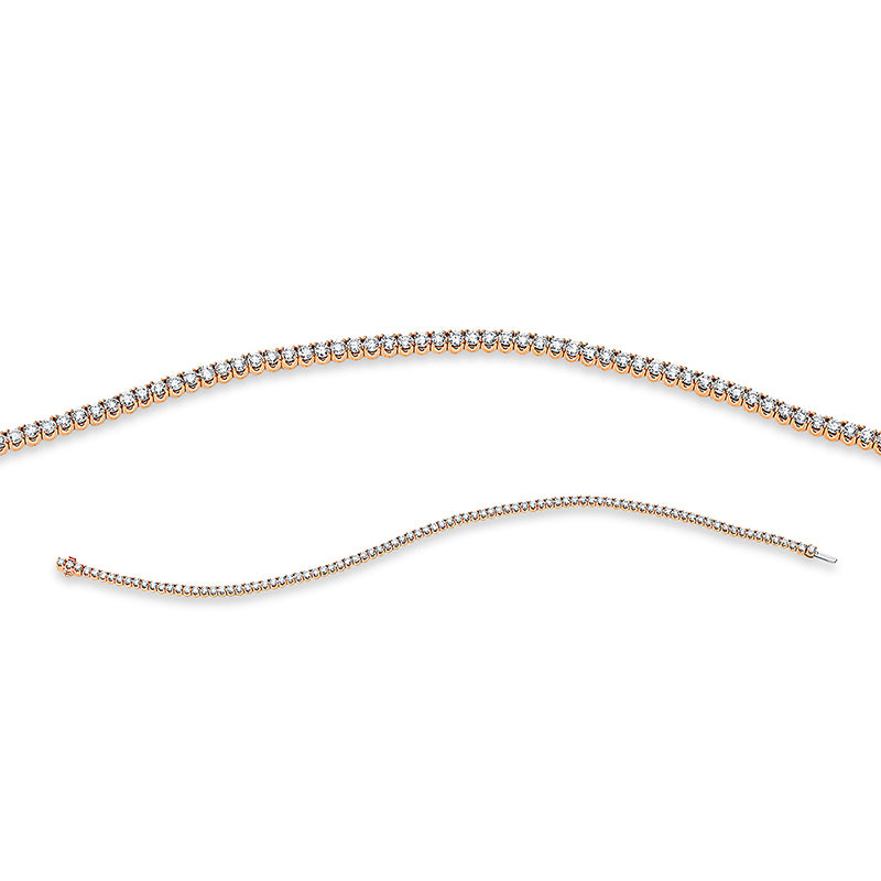 Bracelet with 4 prongs, 18 kt rose gold, with American lock