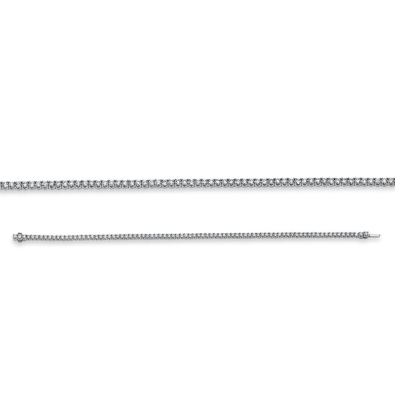 Bracelet 4 prongs 18 kt white gold, with American lock