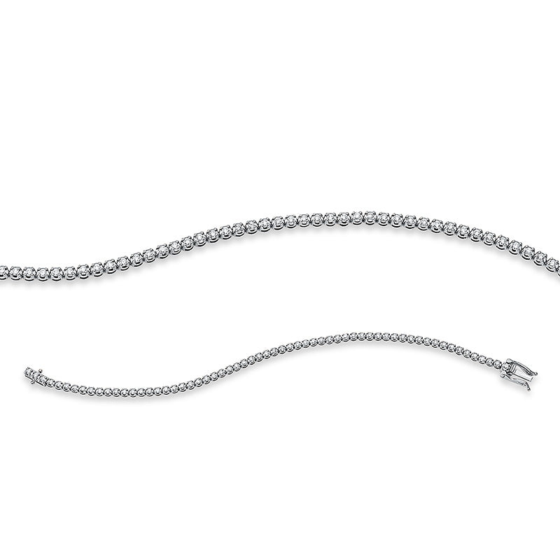 Bracelet 4 prongs 18 kt white gold