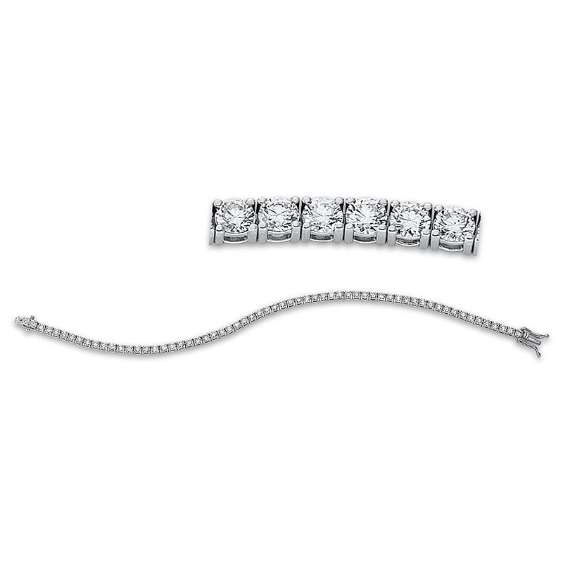 Bracelet 4 prongs 18 kt white gold