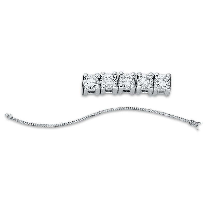 Bracelet 4 prongs 18 kt white gold