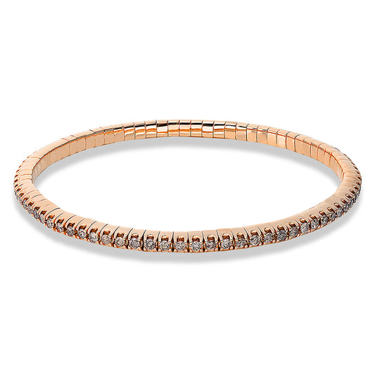 Bracelet with 4 prongs, 18 kt rose gold, flexible band, variable