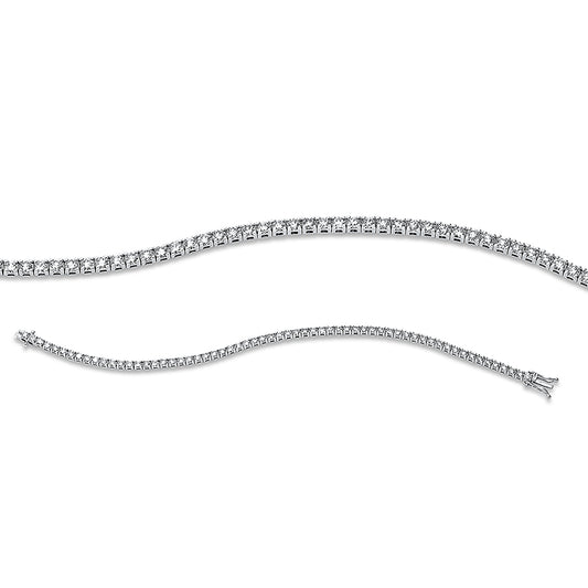 Bracelet 4 prongs 18 kt white gold