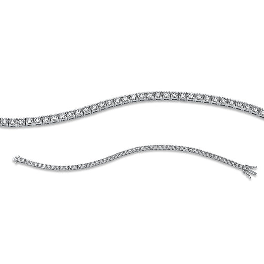 Bracelet 4 prongs 18 kt white gold