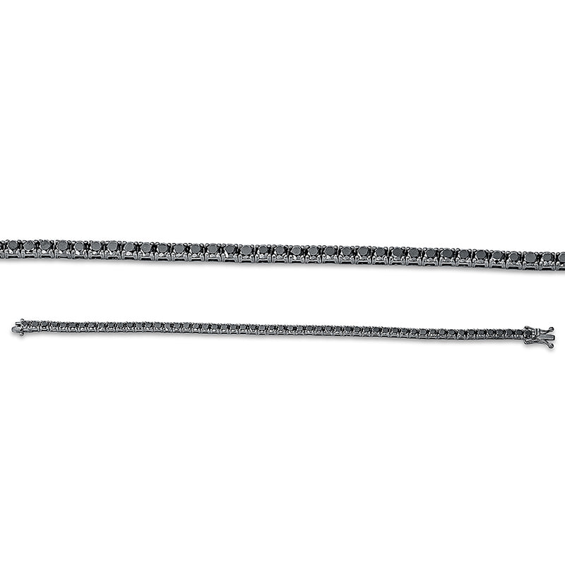 4-prong bracelet 18 kt white gold, setting black rhodium-plated