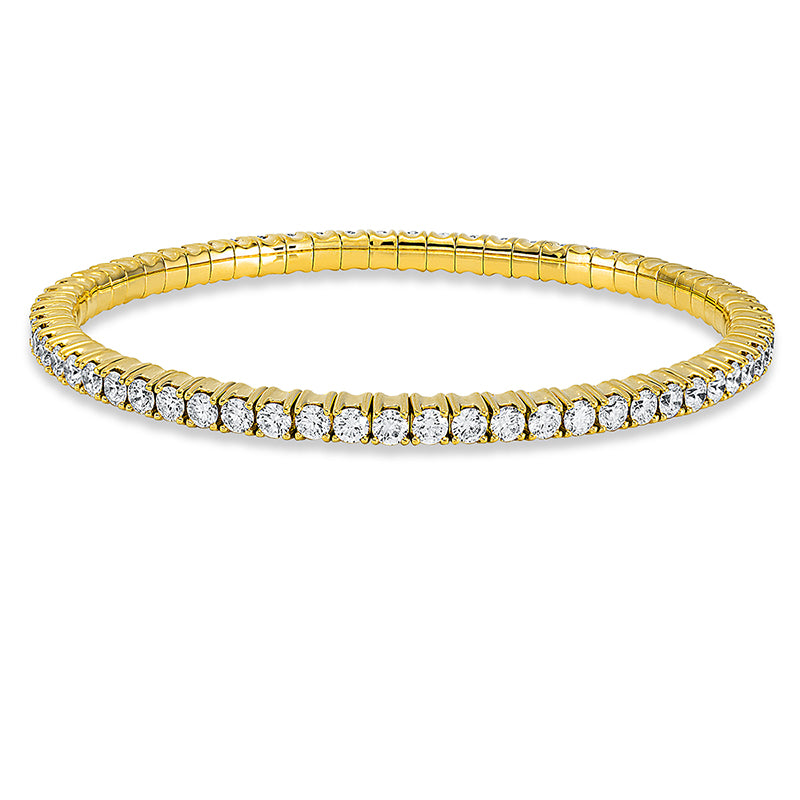 Bracelet with 4 prongs, 18 kt gold, flexible band, variable