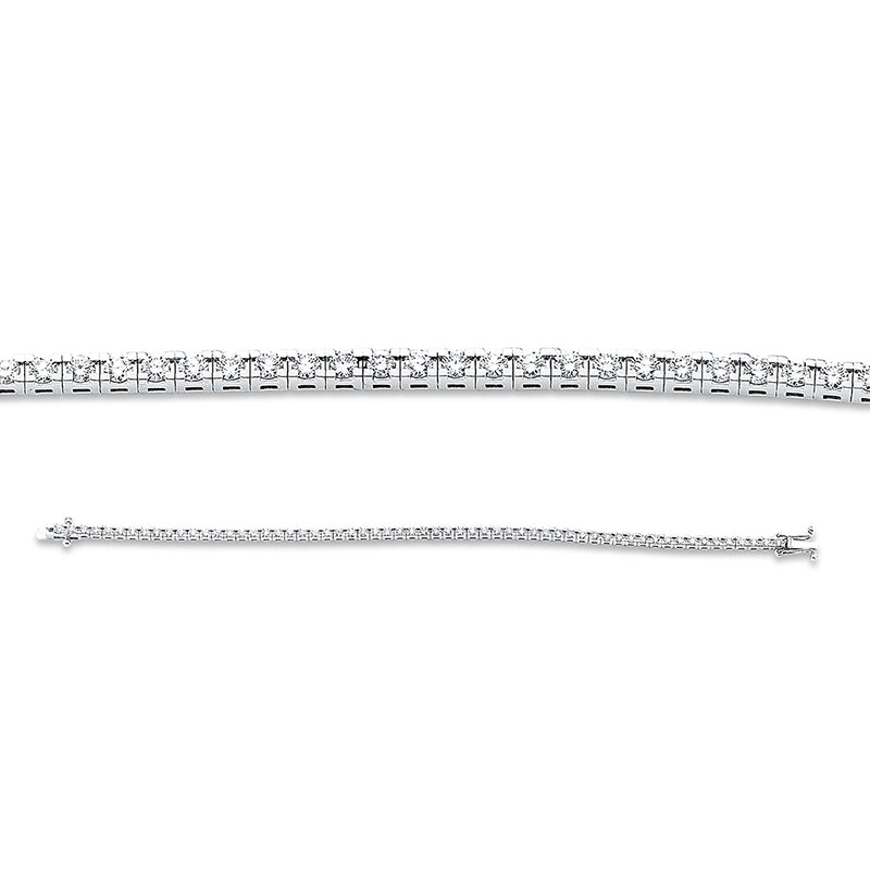 Bracelet 4 prongs 18 kt white gold