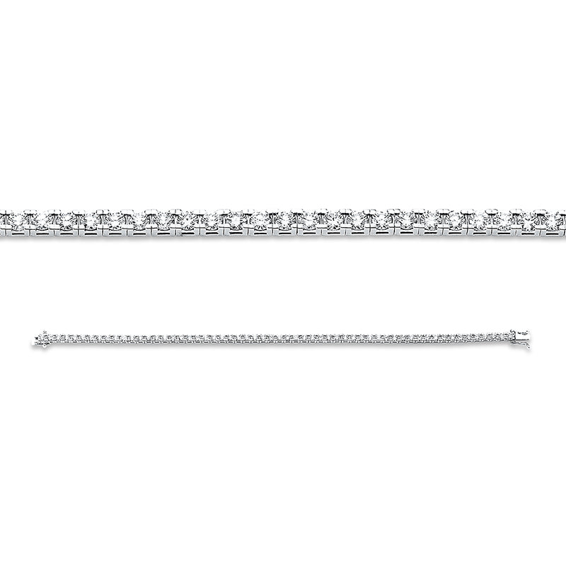 Bracelet 4 prongs 18 kt white gold