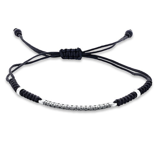 Armband 18 kt WG, Fassung schwarz rhodiniert