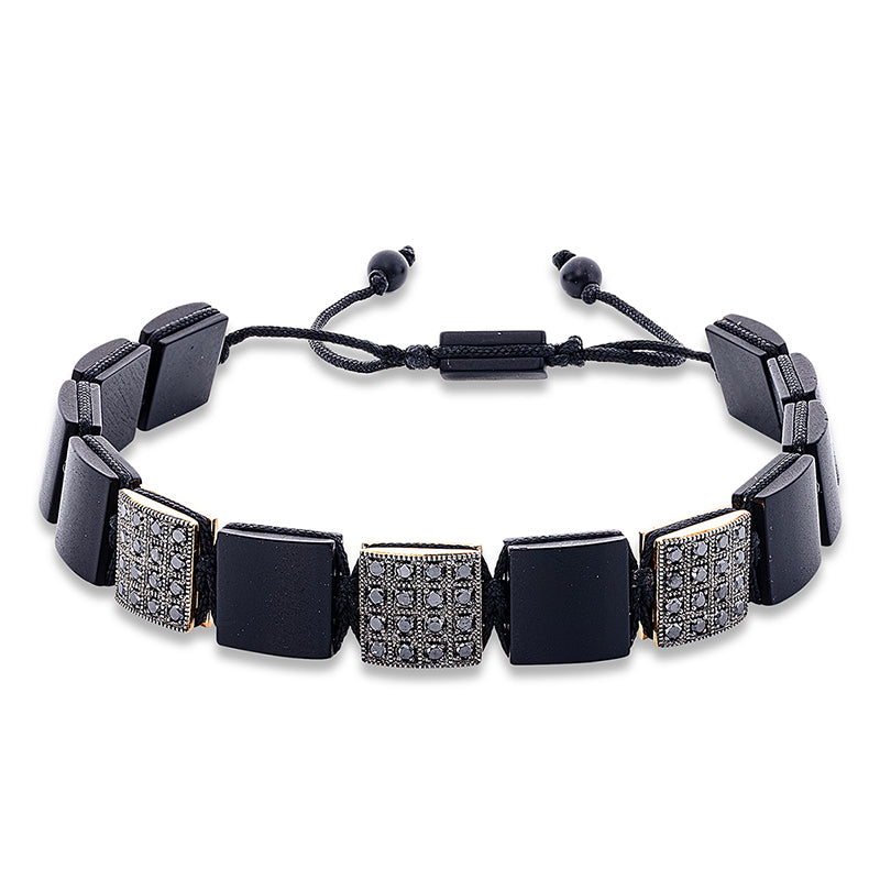 Bracelet 18 kt RG, setting partly black rhodinium