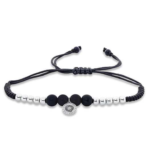 Armband 18 kt WG, Fassung teils schwarz rhodinie