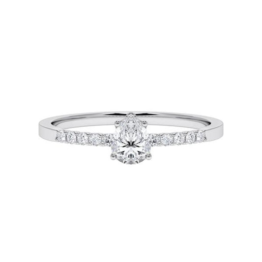 [RU-1790] Verlobungsring Weißgold 375